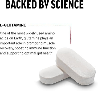 FORCE FACTOR L-Glutamine 1000mg Tablets, Glutamine for Muscle Recovery, Healthy Muscle Function, and Immunity, Vegan, Non-GMO, 100 Tablets