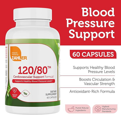 120/80 Cardiovascular Support Formula, Supports Healthy Blood Pressure Levels 60 Capsules.