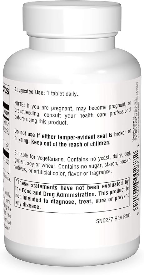 Source Naturals Pantothenic Acid 500 mg Vitamin B-5 Dietary Supplement - 100 Tablets