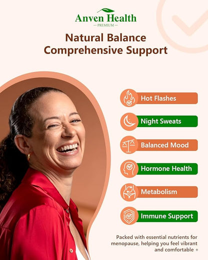Menopause Supplements for Women - Probiotics for Menopause Relief, Hot Flashes, Night Sweats, Bloating & Gut Health with Herbs, Collagen, Vitamins, Gluten Free & Non-GMO | 180 Veggie Caps