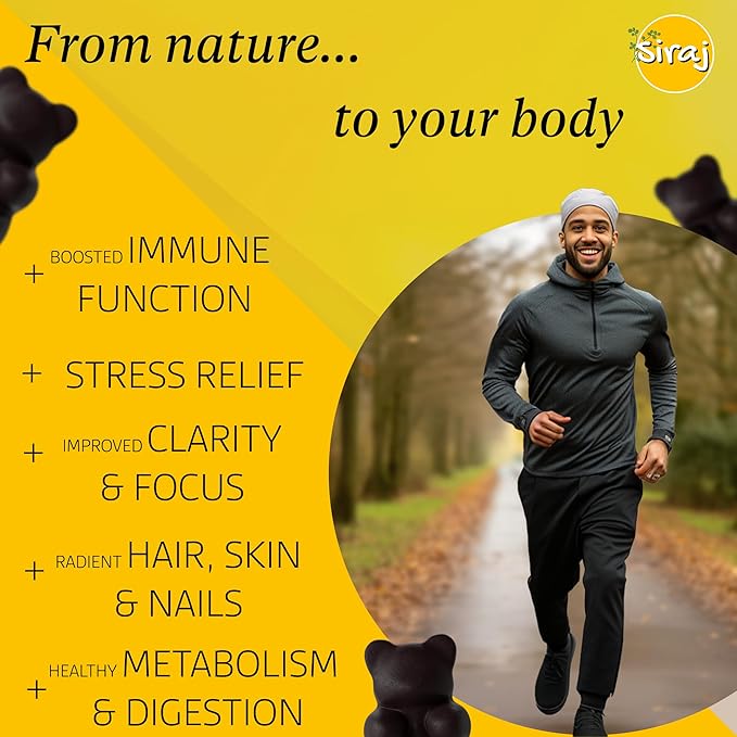 Siraj Organic Black Seed Oil Gummies w/Honey &15% Thymoquinone | Multivitamin for Immune Support, Stress Relief Gummy Vitamins | Turmeric, Apple Cider Vinegar, Multivitamin Gummies