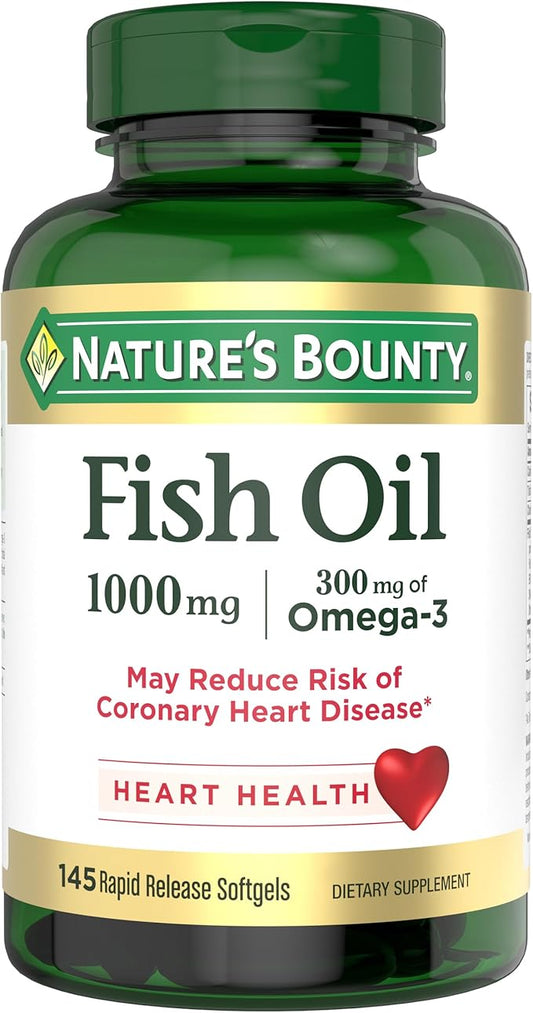 Nature's Bounty Fish Oil, 300 mg of Omega-3, 145 Count