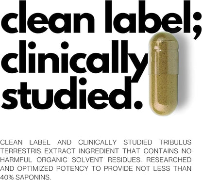 Tribulus Terrestris 750mg - Concentrated Natural Whole Plant Extract - 120 Capsules