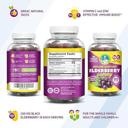 DR. MORITZ Elderberry Gummies for Kids and Toddlers (Elderberry Gummies (Kids & Adults) - 90 Count)