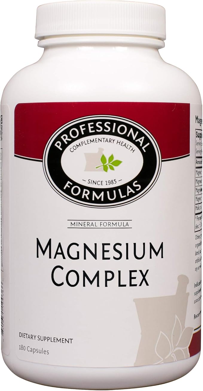 Professional Formulas Magnesium Complex - Magnesium as Glycinate, Citrate, Malate, & Krebs Cycle - to Support Healthy neuromuscular & Cardiac Function - Vegetarian, GF, Hypoallergenic -180ct