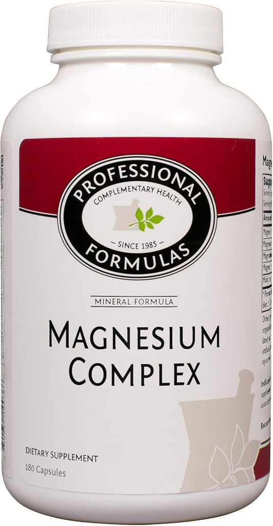 Professional Formulas Magnesium Complex - Magnesium as Glycinate, Citrate, Malate, & Krebs Cycle - to Support Healthy neuromuscular & Cardiac Function - Vegetarian, GF, Hypoallergenic -180ct