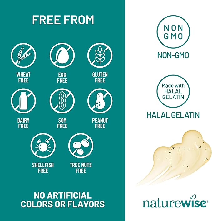 NatureWise Ultra Omega 3 Fish Oil 2200 mg - Triglyceride Form - Lemon Flavor - Wild-Caught Fish Oil + EPA & DHA - Supports Brain & Heart Health - Burpless, Non-GMO - 120 Softgels[2-Month Supply]