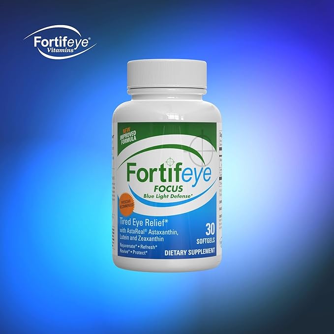 Fortifeye Focus Eye Care Supplement | Triple Carotenoid Including Astaxanthin, Lutein, and Zeaxanthin | 30 Softgel Capsules