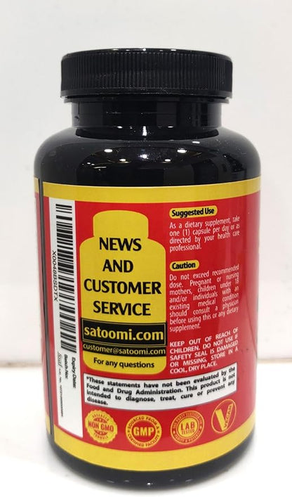 Satoomi St. John's Wort Capsules Extract Supplement - 6 Herbs Equivalent 5050 mg - Emotional Balance, Joyful Mood & Mood Support - 1 Pack 90 Veggie Caps 3-Month Supply