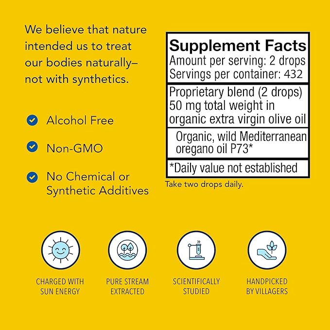 NORTH AMERICAN HERB & SPICE Super Strength Oreganol P73 - Pack of 2, 1 fl oz - Immune System Support - Non-GMO, Certified Organic - 864 Total Servings