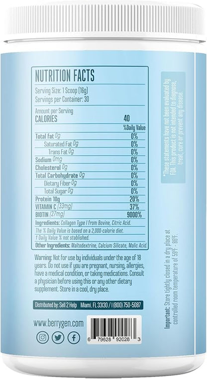 Unflavored Collagen Protein Powder with Biotin & Vitamin C – Powerful Bone & Joint Support, Anti-Aging Formula for Radiant Skin, Hair & Nails, Antioxidant-Rich Wellness Boost – 500g (2)