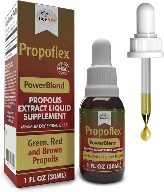 Beelife Propolis Extract, Power Blend Green, Red & Brown Propolis- 100% Pure Extract Bee Propolis Tincture, High Artepillin-C Levels - Natural Antioxidant, Immune Support- from Brazil (30ml/ 1Fl.Oz)