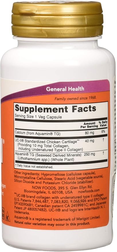NOW Supplements, UC-II Type II Collagen, 120 Veg Capsules