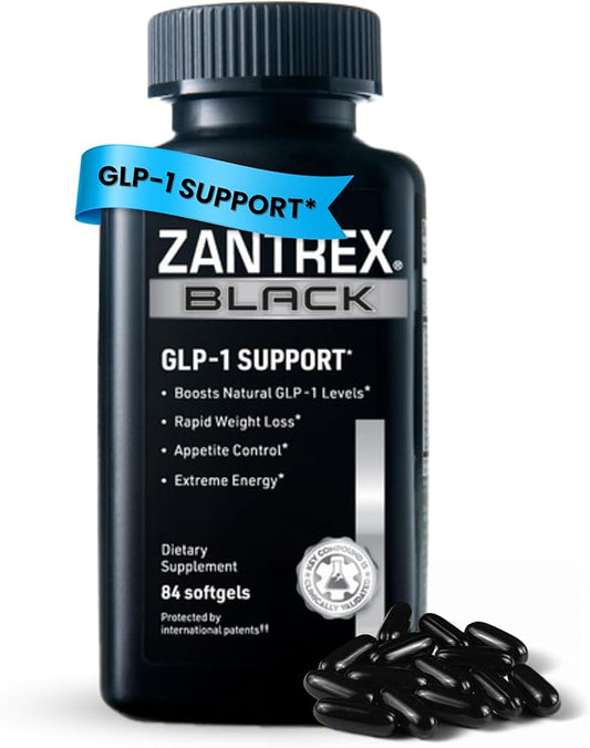 Zantrex Black – Naturally Boost GLP-1 & Metabolism Support | Appetite Suppressant, Thermogenic Energy, Weight Loss Formula | 84 Pills