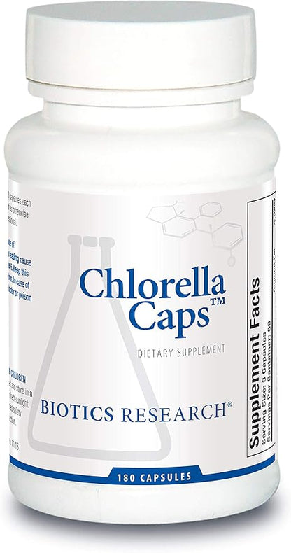 Biotics Research Chlorella Capsules Chlorella Supplements for Digestion, Detox, and Immune Support 180 Capsules