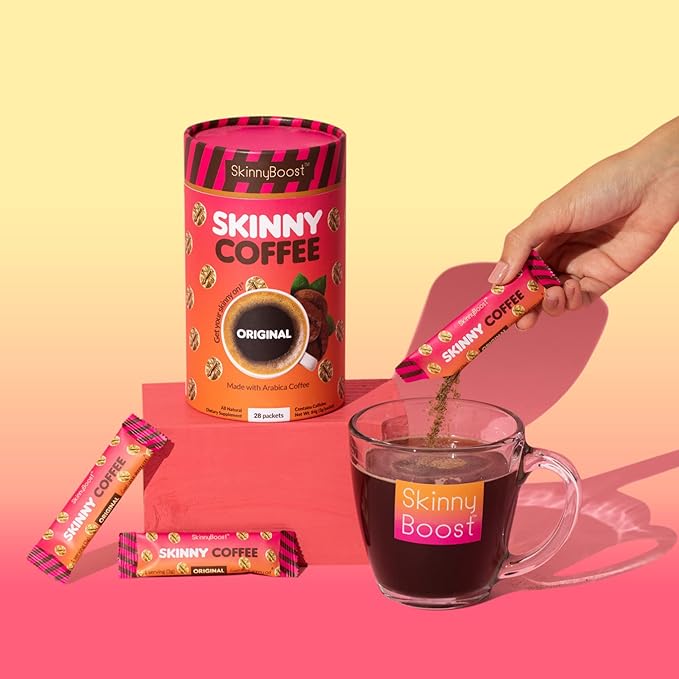 SkinnyBoost Instant Skinny Coffee Unflavored + Sugar-Free Apple Cider Vinegar Gummies Bundle – Slimming Coffee & ACV with The Mother, B Vitamins, Pomegranate