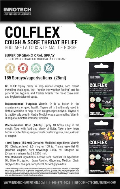 Click Image to Open expanded View INNOTECH Nutrition: Colflex Oregano Throat Spray, Arctic Mint - 25 ml