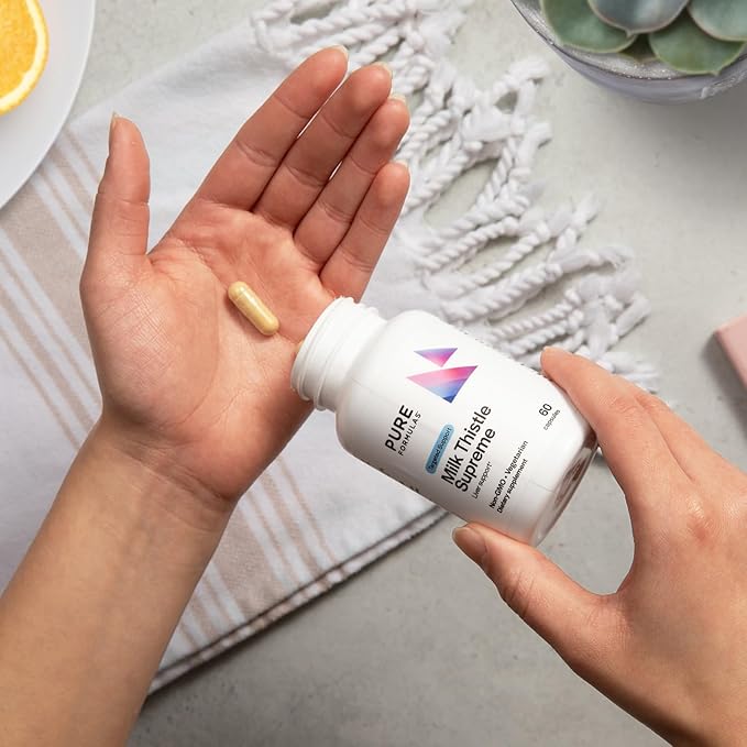 PureFormulas Milk Thistle Supreme - 250 mg Per Capsule Milk Thistle Supplement (Silybum Marianum) - Liver Health Support - Antioxidants Supplement - Non-GMO & Vegetarian - 60 Capsules