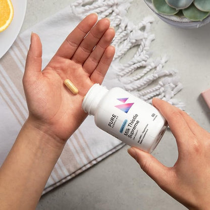 PureFormulas Milk Thistle Supreme - 250 mg Per Capsule Milk Thistle Supplement (Silybum Marianum) - Liver Health Support - Antioxidants Supplement - Non-GMO & Vegetarian - 60 Capsules