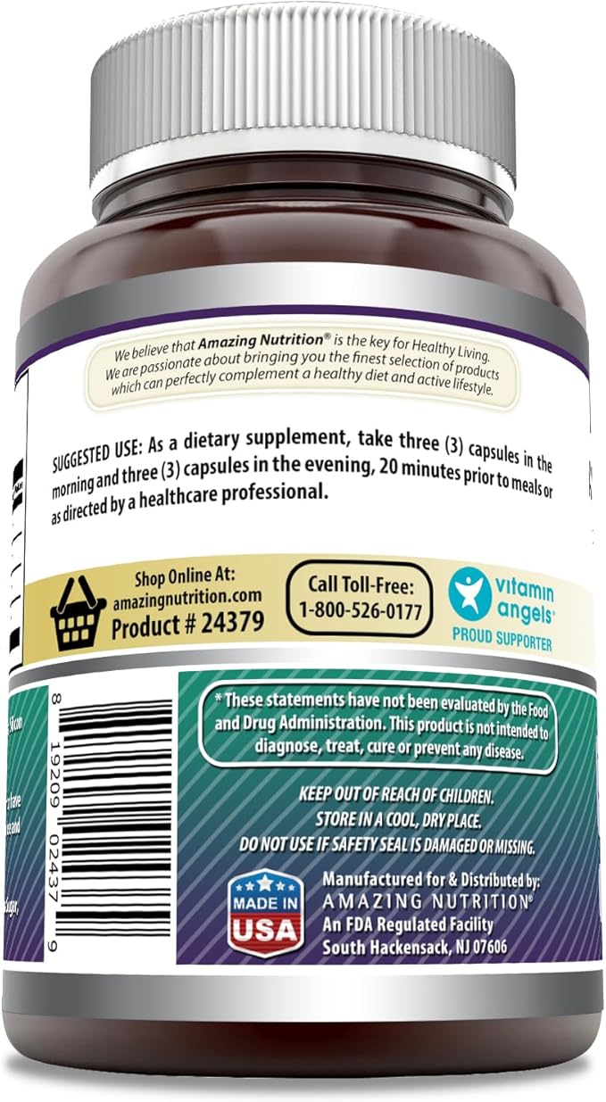 Amazing Formulas Advanced Collagen Supplement | Collagen Type I, II & III, with Vitamin C & Hyaluronic Acid | 1600 Mg Per Serving | 180 Capsules | Non-GMO | Gluten-Free | Made in USA