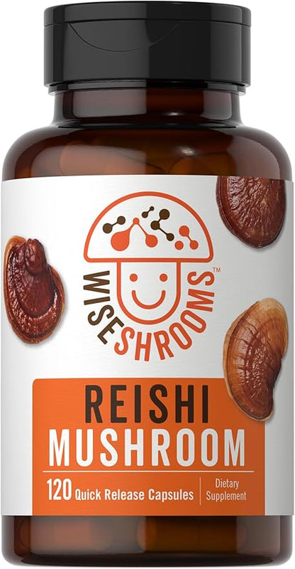 Carlyle Reishi Mushroom Capsules 5000 mg | 120 Count | Non-GMO and Gluten Free Extract Supplement | Wiseshroom