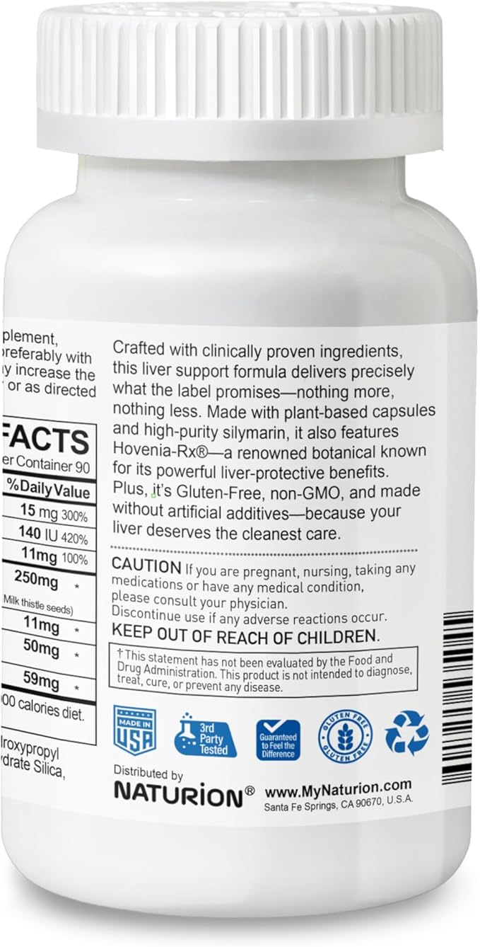 LIVER BRIGHT Milk Thistle 30:1 Extract – 7500 mg High Strength, 80% Silymarin, with Hovenia, Dandelion Root 10:1, Zinc, Vitamin B5 & E – 100% Vegetarian Formula – 90 Vegan Capsules, 90 Day Supply