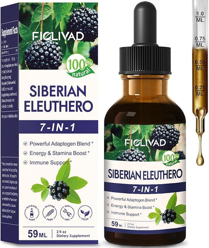 Siberian Ginseng Liquid Drops, Natural Herbal Extract for Powerful Adaptogen Blend, Energy & Stamina Boost & Immune Support. 2oz-Original