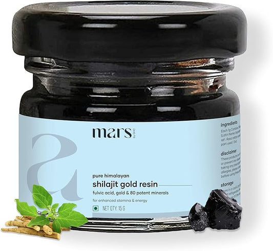 M&RS | Mars by GHC Pure Himalayan Shilajit Gold (Resin) Powered with Fulvic Acid and Shilajit - 15g - Pack of 1
