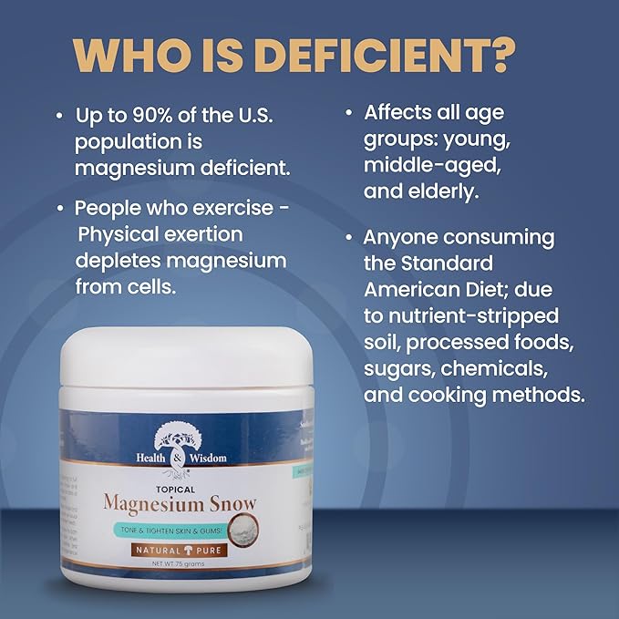 Heath and Wisdom Magnesium Snow - Magnesium Bath Soak, Magnesium Soak Bath, Magnesium Carbonate Powder, Magnesium for Bath, Calm Magnesium Powder, Magnesium Foot Soak, Magnesium for Skin - 2.65 Ounces