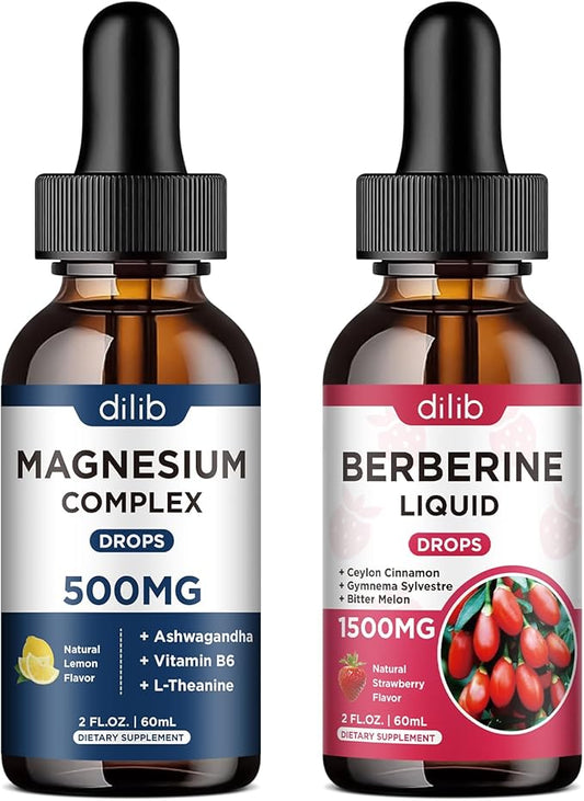 Magnesium Glycinate Liquid Drops with Citrate, Malate Liquid Berberine Supplement