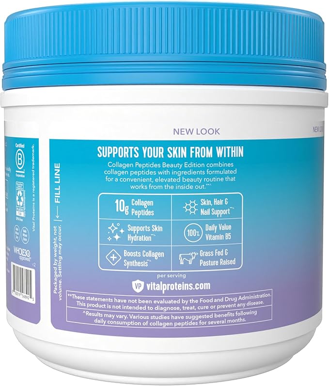 Vital Proteins Collagen Peptides Beauty Edition—10g Collagen with Biotin, Vitamin C and Zinc. 14.6 oz