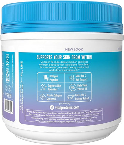 Vital Proteins Collagen Peptides Beauty Edition—10g Collagen with Biotin, Vitamin C and Zinc. 14.6 oz