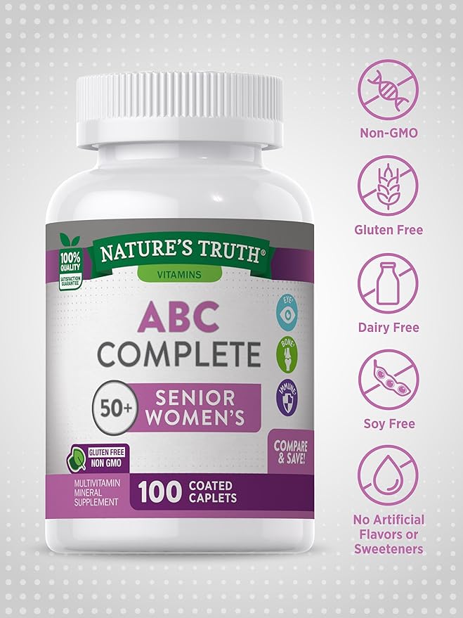 Nature's Truth Multivitamin for Women 50 Plus | 100 Caplets | ABC Complete | Non-GMO & Gluten Free Supplement