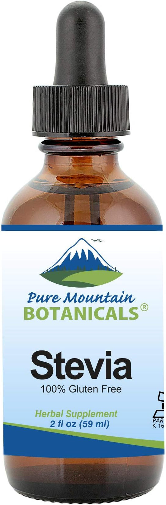 Liquid Stevia Drops – Alcohol Free and Kosher Sugar Substitute - 2oz Glass Bottle