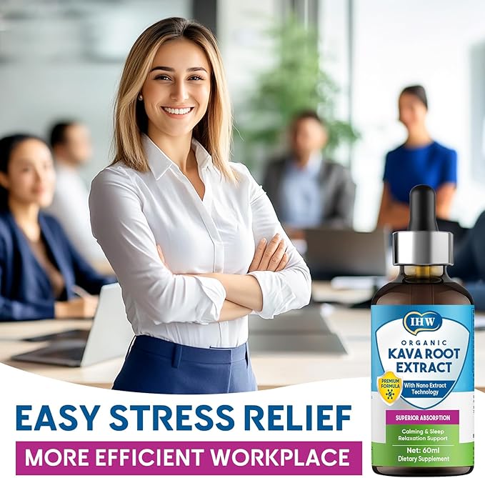 IHW-2 Fl Oz-Kava Kava Root Extract Supplement, High Concentration Kava Extract Drops for Mood Support, Relaxation and Natural Sleep, Vegan Non GMO