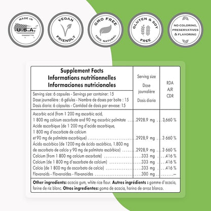 Supersmart - Triple C (3 Forms of Vitamin C) - Ascorbic Acid, Calcium Ascorbate & Ascorbyl Palmitate | Non-GMO & Gluten Free - 90 Vegetarian Capsules
