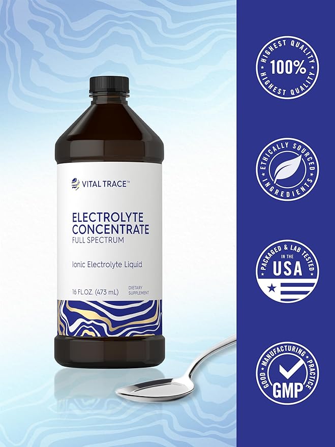 Carlyle Electrolyte Concentrate | 16 fl oz | Full Spectrum | Ionic Electrolyte Liquid | Non-GMO and Gluten Free Formula | by Vital Trace