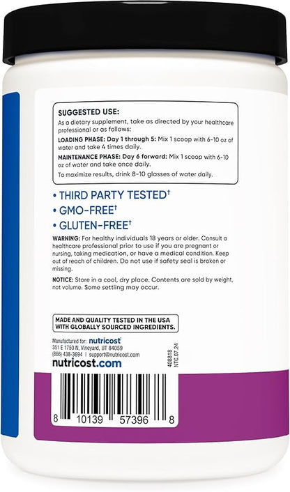 Nutricost Creatine Monohydrate Powder (Grape, 500 Gram) - Micronized Creatine Supplement - Vegan, Non-GMO, Gluten Free