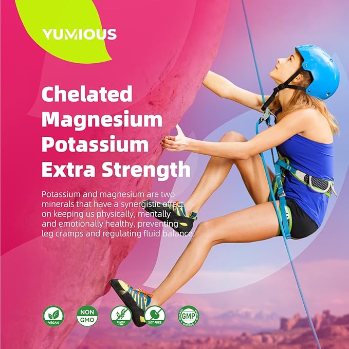 Magnesium Glycinate Gummies 1000mg - for Adults Magnesium Potassium Supplement with Vitamin D, B6, CoQ10 for Calm Mood & Sleep Support - 60 Raspberry Gummies -1 Pack