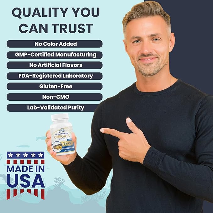 Omega 3 Fish Oil Capsules [3000mg] Omega 3 Supplement DHA Supplement | Omega3 Fish Oil Pills | for Heart Health, Immune System, Joints, Skin, & Brain Health, Gluten-Free and BURPLESS