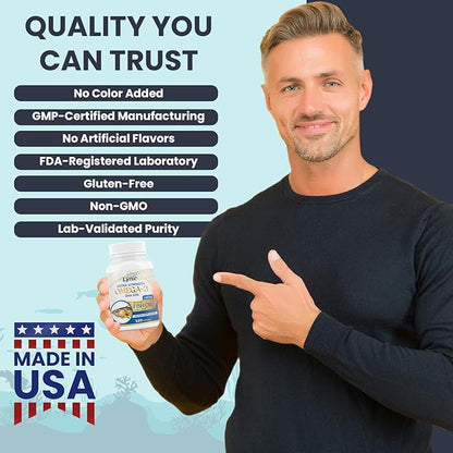 Omega 3 Fish Oil Capsules [3000mg] Omega 3 Supplement DHA Supplement | Omega3 Fish Oil Pills | for Heart Health, Immune System, Joints, Skin, & Brain Health, Gluten-Free and BURPLESS