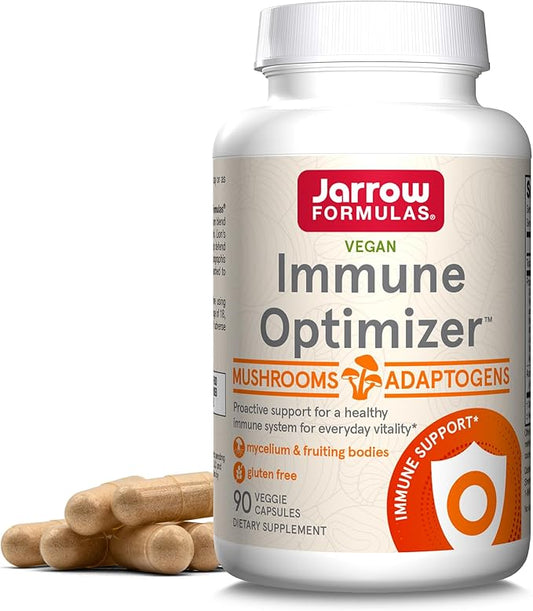 Jarrow Formulas Immune Optimizer with Cordyceps, Reishi, Lion’s Mane, Shiitake, King Trumpet, and Turkey Tail Mushrooms, Dietary Supplement with Andrographis Extract, 90 Veggie Capsules, 30 Day Supply
