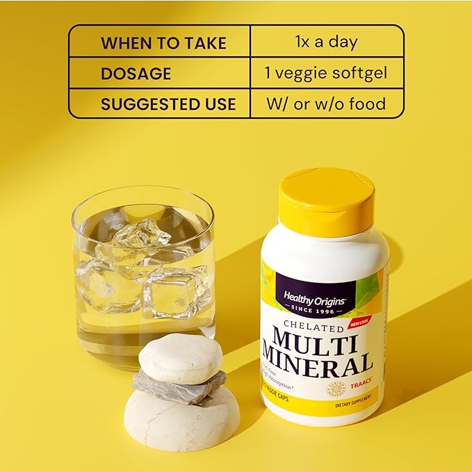 Healthy Origins Chelated Multi Mineral (Albion Minerals, Bioavailable, Non-GMO, Gluten Free), 120 Veggie Caps