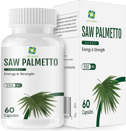 Herbs Saw Palmetto Extract,Supports Healthy Prostate Function for Men,Potent Saw Palmetto for Urinary and Prostate Health,Herbal Health Supplement,60 Capsules 450mg Powder and 100mg Extract