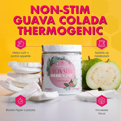 Strong + Sexy Fit, Weight and Diet Support Health Supplement, Caffeine Free Non Stim Drink Powder for Appetite Control and Metabolism Support, Supplements for Women, Guava Colada Flavor, 30 SVG