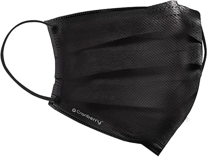 Cranberry USA C2900K Cranberry Carbon Earloop Face Masks, Black (Pack of 50)