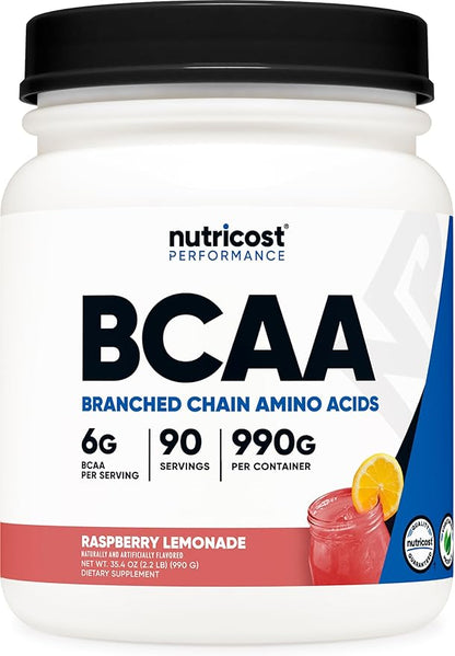 Nutricost BCAA Powder 2:1:1 (Raspberry Lemonade, 90 Servings)