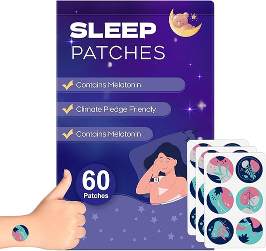 Sleep Patches for Adults, 60 Pack Upgraded Deep Sleep Patches, All Natural Deep Sleep Patches, Quick Acting Ingredients, for Men and Women, Easy to Use That Last All Night-Violet-A10