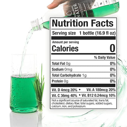 Chlorophyll Water Plant Based Vitamin Water w/Chlorophyll Liquid | Antioxidants, Detox Water, Immune Support, Energy Boost | Liquid Chlorophyll, Mineral Water, Vitamins A,B,C,D | Zero Calories 6pk