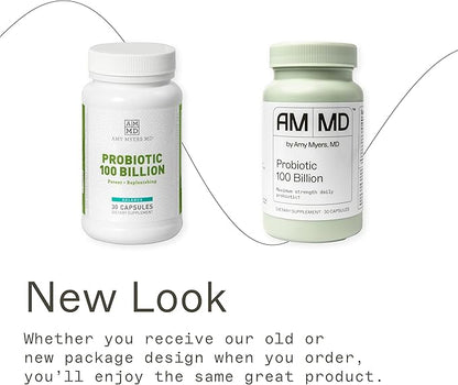 Dr. Amy Myers Best Probiotics 100 Billion CFU Per Capsule - for Women & Men - Powerful Combination of Doctor Approved Strains - Supports Healthy Digestion and Gut Microbiome - One Month Supply